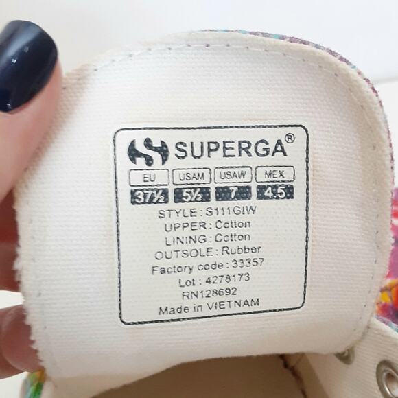 Superga Platform Sneakers Rainbow Neon Tie Dye Retro 70s Lace Up Womens 7 - Picture 7 of 11
